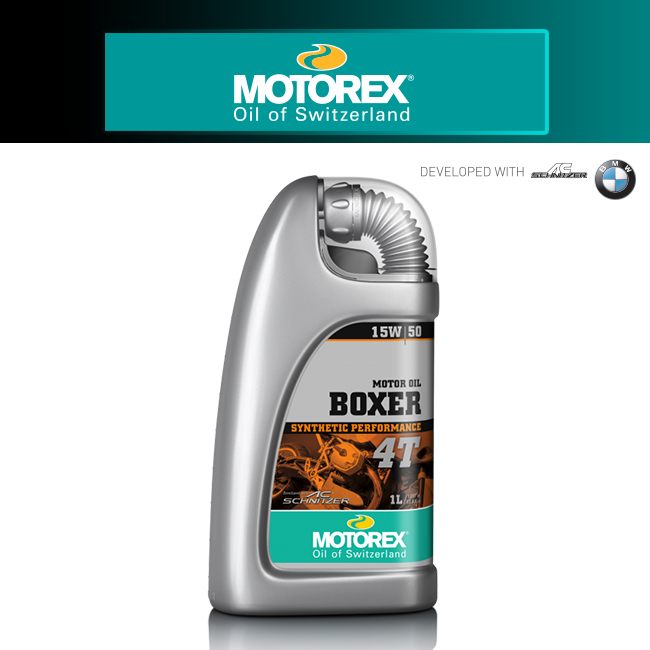 [MOTOREX] 모토렉스 오토바이 4싸이클 100% 합성 엔진오일 박서 4T (15W/50) 1L